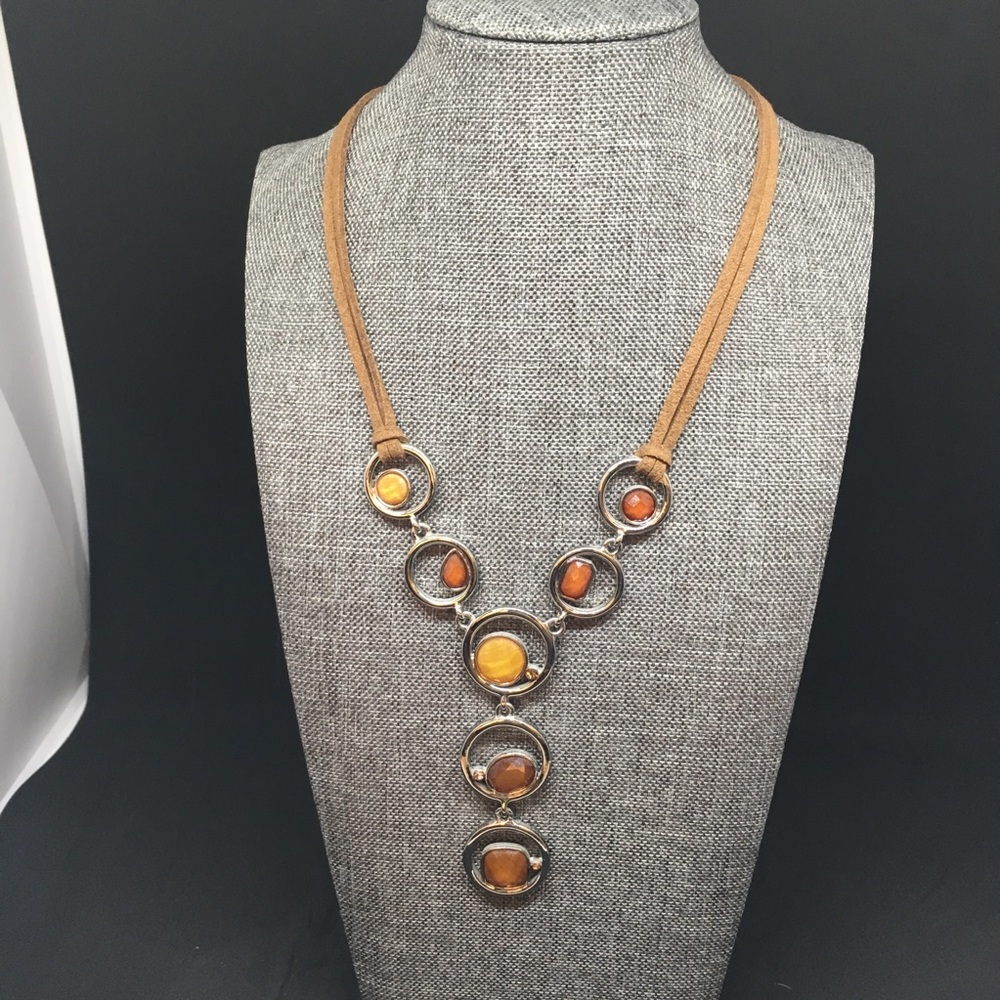 Lia Sophia brown jewel tone necklace